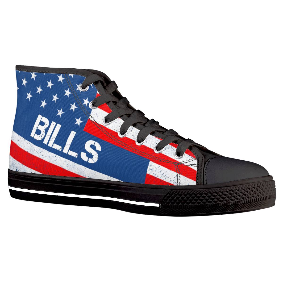 Men's Buffalo Bills High Top Canvas Sneakers 001